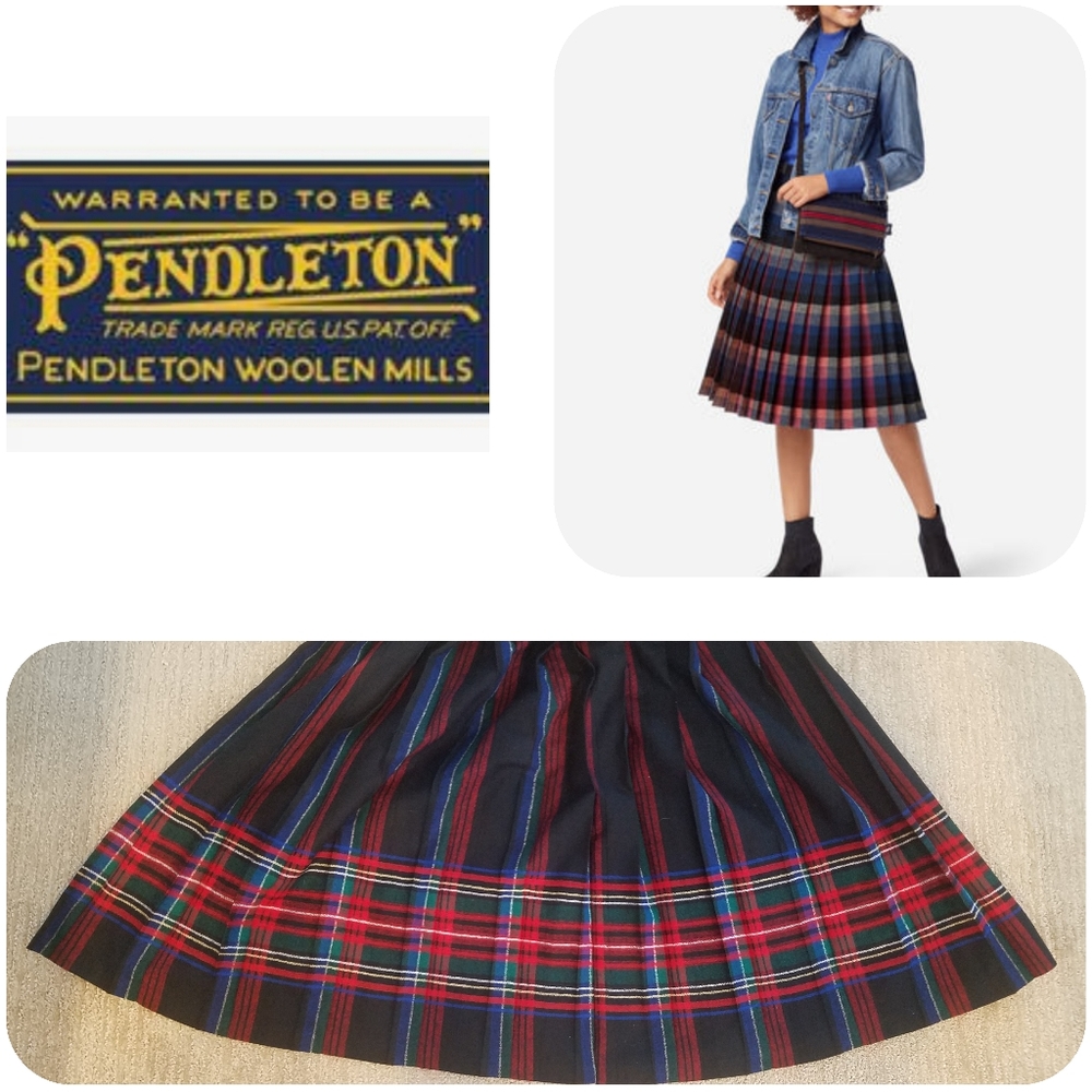 Vintage Pendleton Wool Pleated Iconic Skirt Sz 2